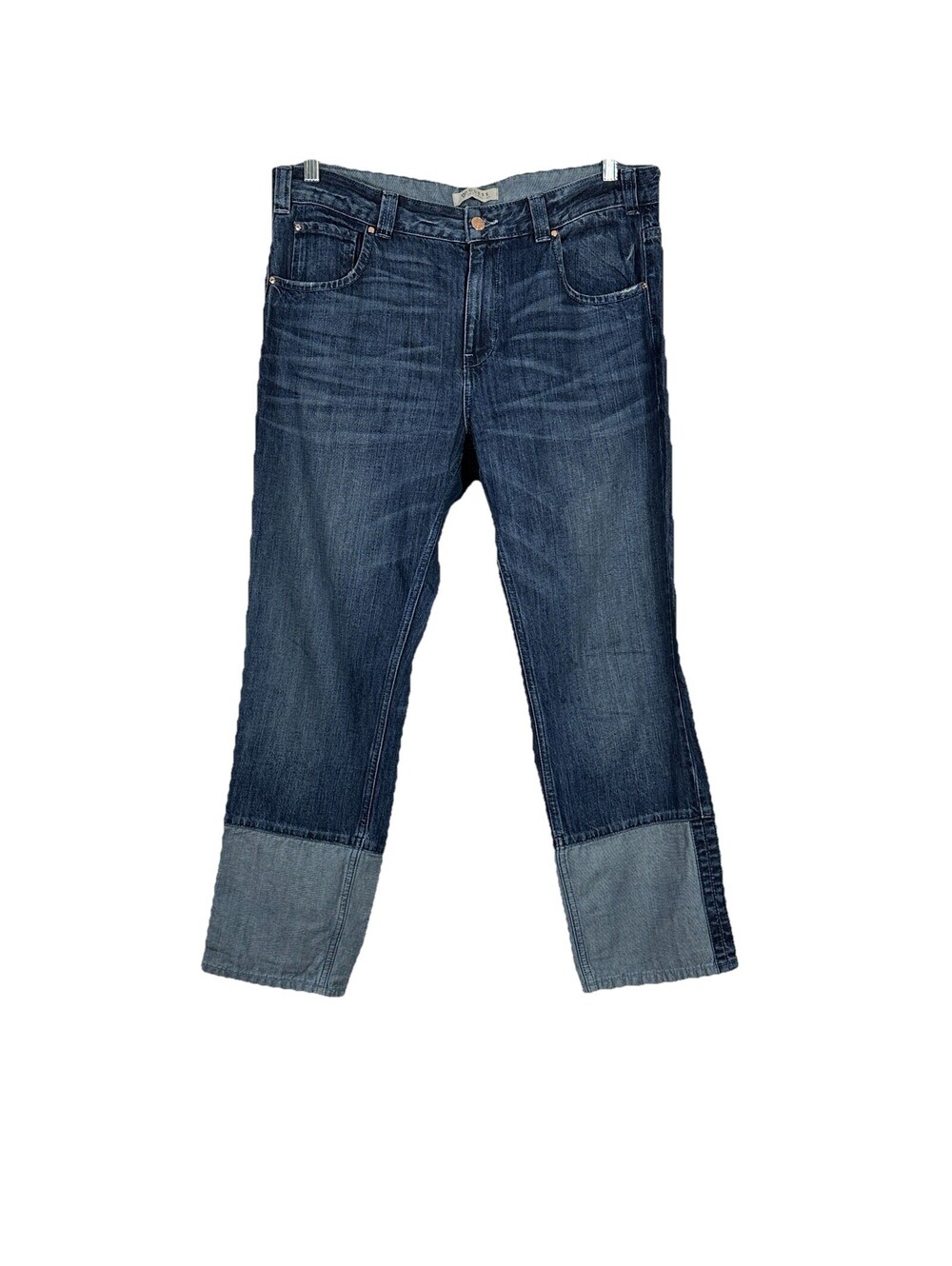 GUESS Los Angeles Women's 31 Jeans Blue Denim Straight Leg Stiched Cuff Y2K